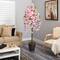 6ft. Cherry Blossom Artificial Tree in Decorative Metal Pail with Rope